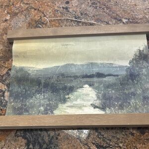 Landscape Wall Art with Wooden Frame